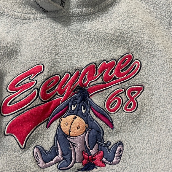 Genuine Vintage Disney Winnie the Pooh Eeyore fleece Hoodie 1968 - Picture 3 of 4